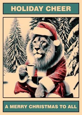 Lion Santa Christmas