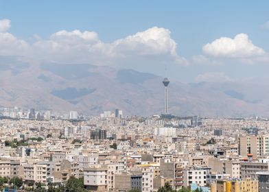 Tehran Skyline with Milad Tower