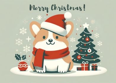 Corgi Christmas Card