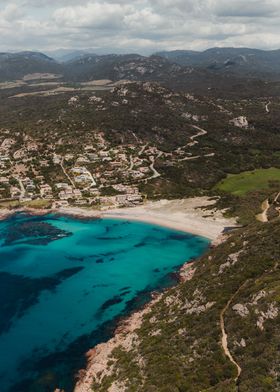 Aerial View of Coastal Town