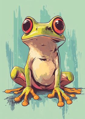 Green Tree Frog Illustration