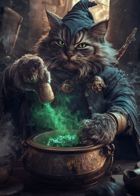 Wizard Cat Brewing Potion