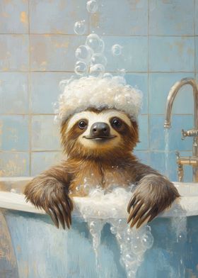 Sloth Taking a Bath