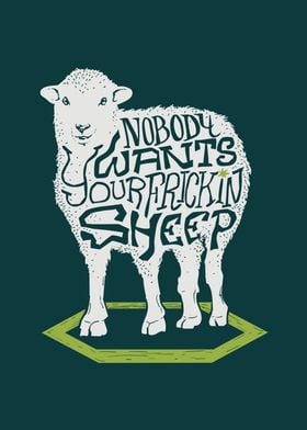 Nobody Wants Your Sheep Board Game Inspired Illustration Poster