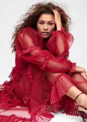 Zendaya in Red Dress