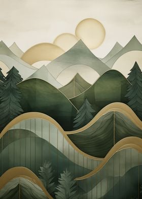 Abstract Mountain Art