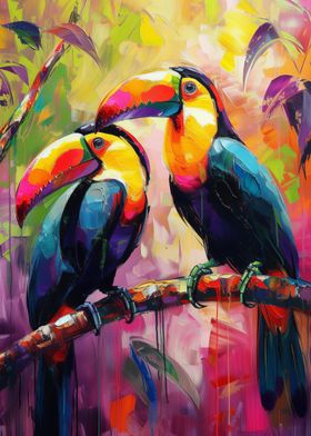 Toucan Couple Painting