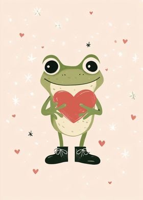 Frog Holding Heart