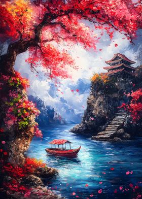 Japanese Pagoda Landscape