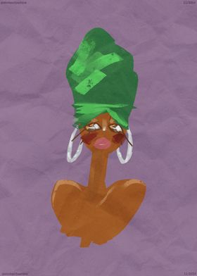 Woman in Green Headwrap