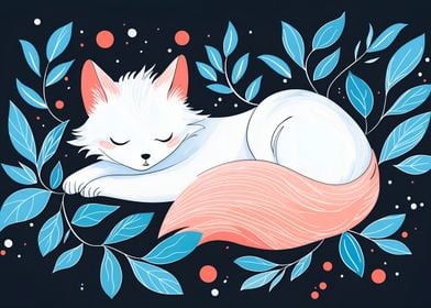 Sleeping Fox Illustration