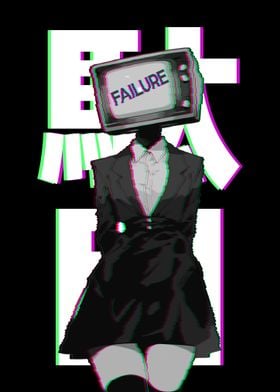 TV Head Glitch Art