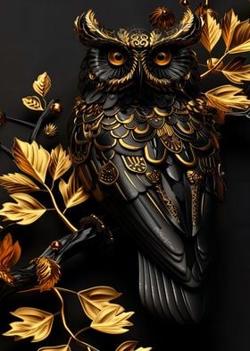 Golden Owl Art