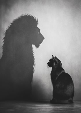 Black Cat and Lion Shadow