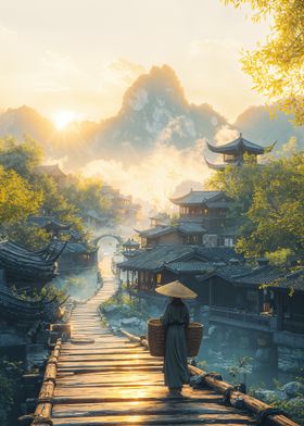 Sunrise in a Chinese Village