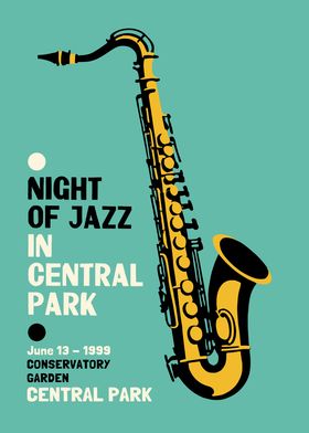 Night of Jazz in Central Park Poster