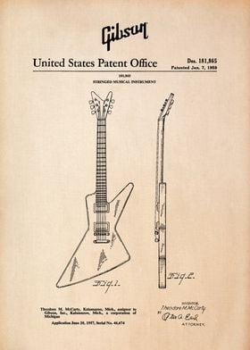 Gibson Explorer Guitar Patent