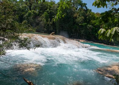 Waterfall in Lush Jungle