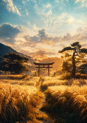 Sunset Torii Meadow