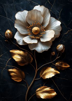 Gold & White Flower