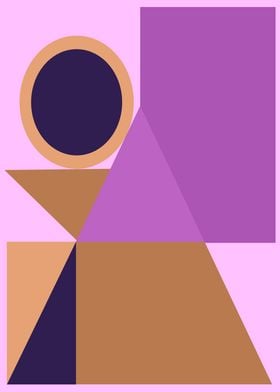 Geometric Abstract Art in Purple