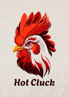 Hot Cluck Rooster Sign