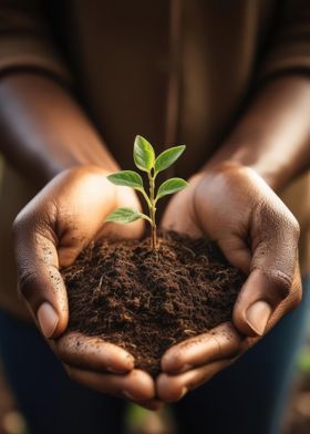 Hands Holding Sapling