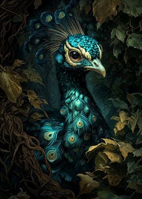 Peacock in Forest