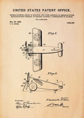 Airplane Patent Drawing