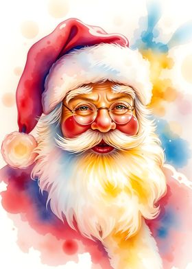 Santa Claus Watercolor Portrait