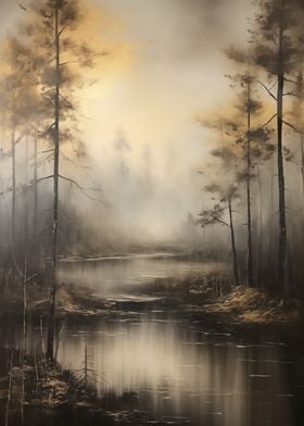 Misty Forest River