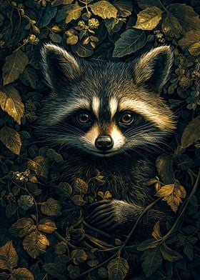 Raccoon in Foliage