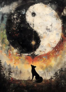 Fox Gazing at Yin Yang