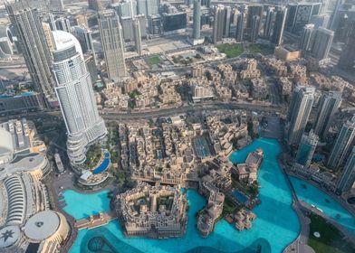 Dubai Skyline Aerial View