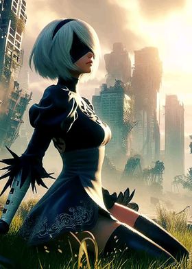 2B in a Post-Apocalyptic City