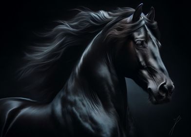 Black Horse Portrait