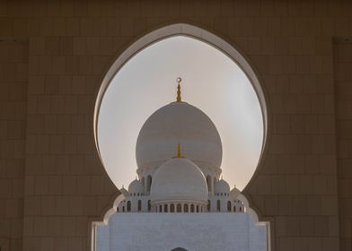 Mosque Domes Through Arch