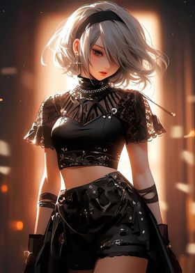 2B Cyberpunk Anime