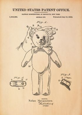 Teddy Bear Patent Drawing