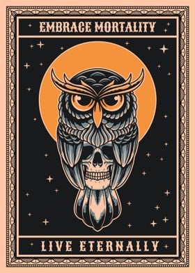 Owl Skull Poster