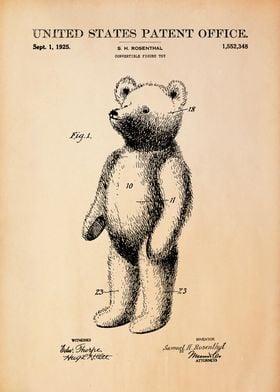 Teddy Bear Patent Drawing