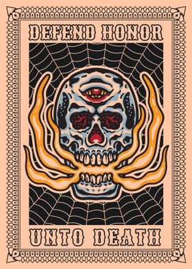 Skull with Third Eye Poster