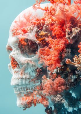 Coral Reef Skull Surreal Underwater Sculpture