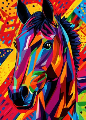 Colorful Horse Portrait