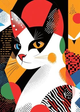 Cat in Geometric Art