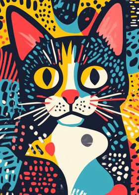 Colorful Cat Portrait