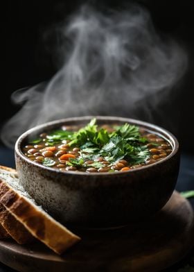 Lentil Soup with Bread