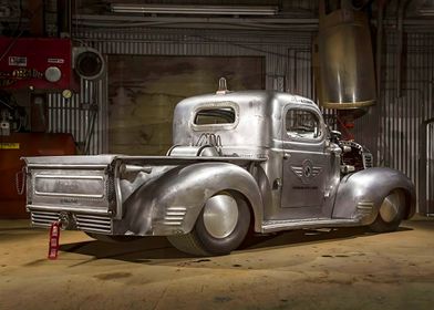 Hot Rod Custom Built Silver Truck