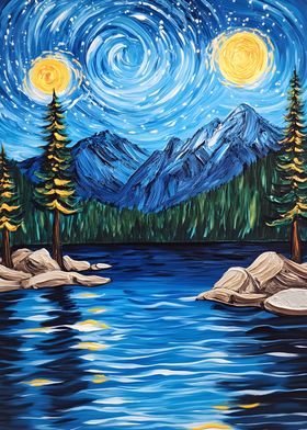 Mountain Lake Painting-preview-2