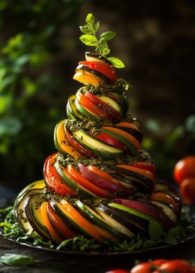 Vegetable Christmas Tree Ratatouille